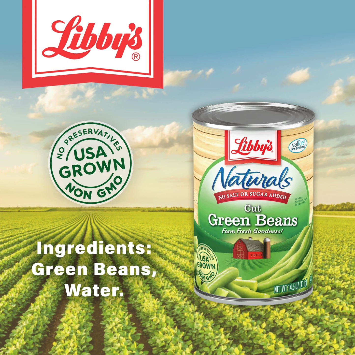 Libby s Naturals Cut Green Beans | No Added Salt, No Added Sugar | Naturally Delicious, Mild & Subtly Sweet | Crisp-Tender Bite