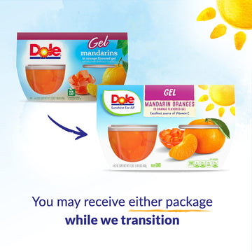 Dole Fruit Bowls Mandarins In Orange Flavored Gel Snacks, 4.3Oz 24 Total Cups, Gluten & Dairy Free, Bulk Lunch Snacks For Kids & Adults