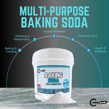 Tradegrade 100% Pure Baking Soda Powder - 45 Lb Bucket Sodium Bicarbonate | Premium Food-Grade For Baking, Bread, Cookies & More