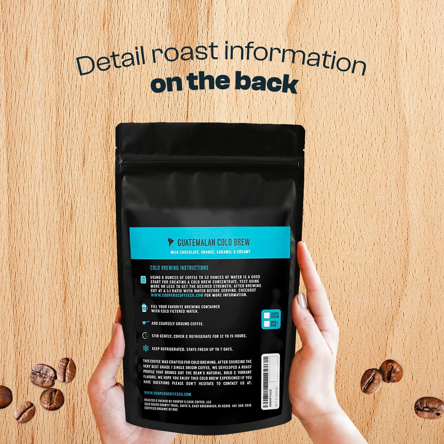 Guatemala Organic Cold Brew Coffee, Single Origin, Gourmet Beans, Tasting Notes Of Milk Chocolate, Creamy Caramel & A Hint Of Or