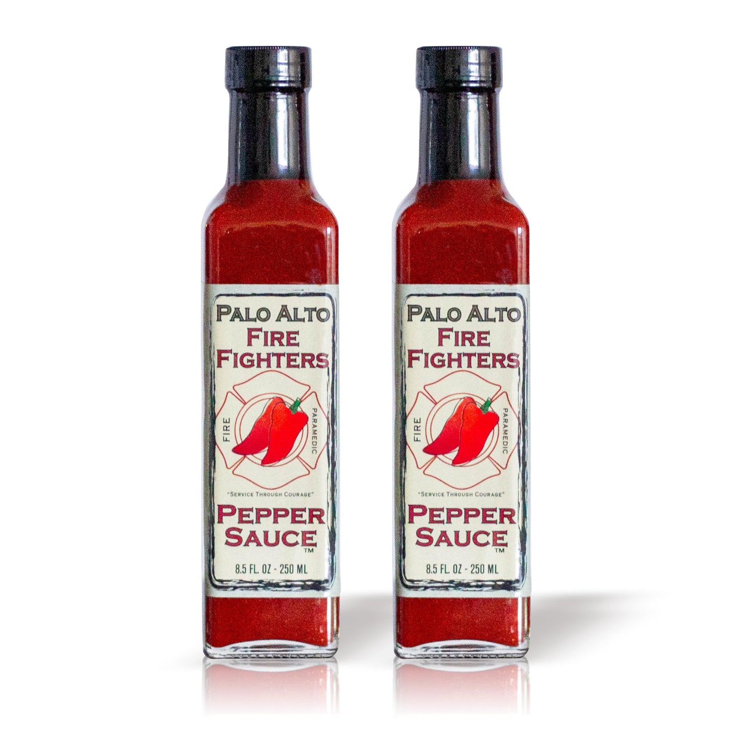Palo Alto Firefighters Pepper Sauce (8.5oz) - Pack of 2 - Salt Free Pepper Plant Hot Sauce, No Sodium Hot Pepper Sauce, No Salt