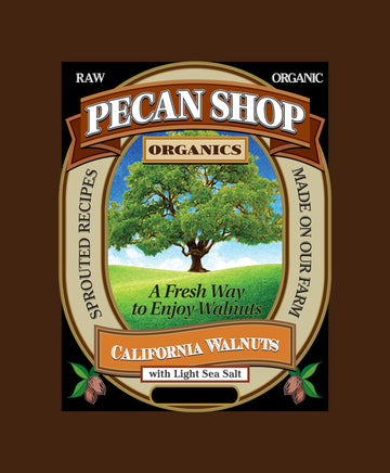 Pecan Shop Sprouted Organic Raw California Walnuts, High Halves Count, Lightly Sea Salted, 20 Pound
