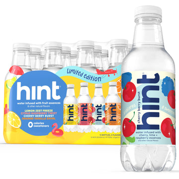 Hint Fruit-Infused Bottled Water, Summer Classics Variety Pack - Sugar Free Flavored Water with Zero Calories, Natural Fruit Ess