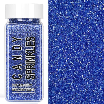 Blue Sprinkles, Blue Sanding Sugar Crystals, 4.6 oz Edible Sparkling Sugar for Baking Topping, Cupcakes, Cookies, Ice Cream & Ca
