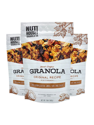 Nuthouse! Granola Company - Premium Original Recipe Granola | Certified Gluten-Free, Non-Gmo, Kosher | Vegan, Soy-Free | 12 Oz.