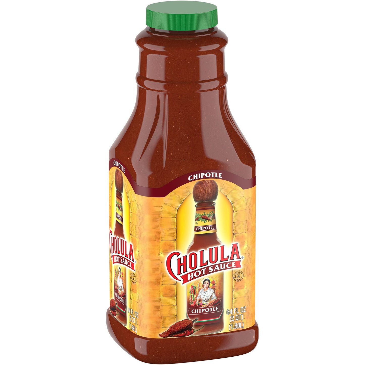 Cholula Chipotle Hot Sauce, 64 Fl Oz - Bulk Container with Chipotle, Arbol & Piquin Peppers, Perfect for Burgers & Wings