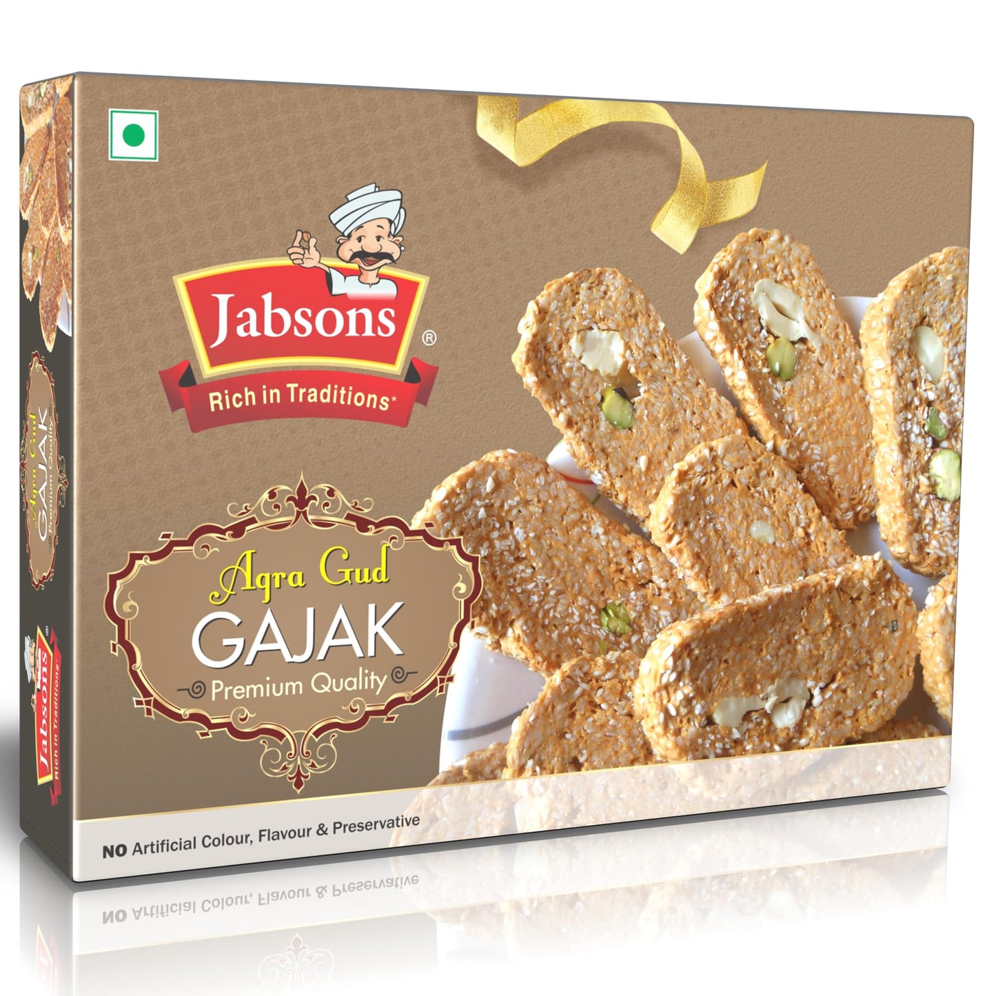 Jabsons - Agra Gud Gajak (400G) Peanut, Sesame Seed, Cashewnut, Pistachio In Jaggery