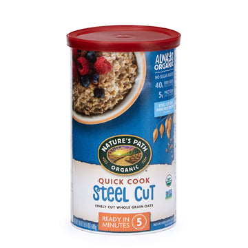 Nature s Path Organic Quick Cook Steel Cut Oatmeal, 24 oz (Pack of 6), Non-GMO