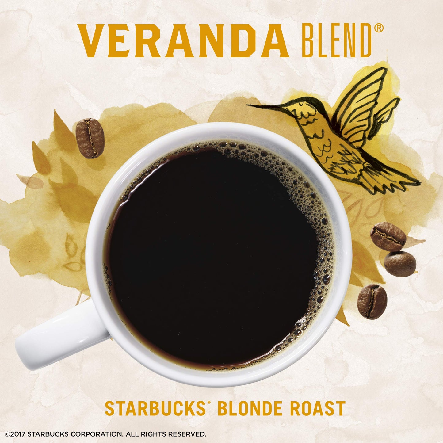 Starbucks Via Instant Coffee, Starbucks Blonde Roast Coffee, Veranda Blend, 100% Arabica, 1 Box (50 Packets)