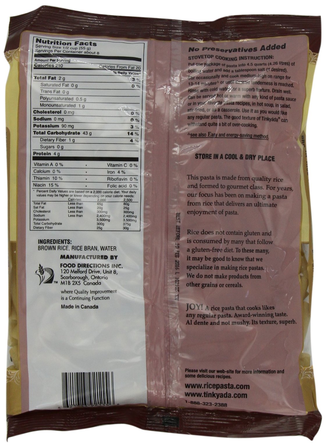 Tinkyada Brown Rice Pasta, Penne, 16 Ounce (Pack Of 12)