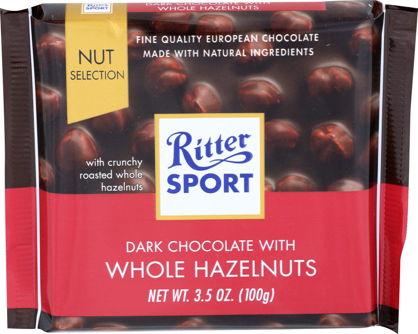 Ritter Sport Whole Hazelnut Dark Bar, 3.5 Oz
