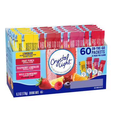 Crystal Light On the Go Variety Pack, 60 Ct, 6.3 Ounce, Model 043000089798