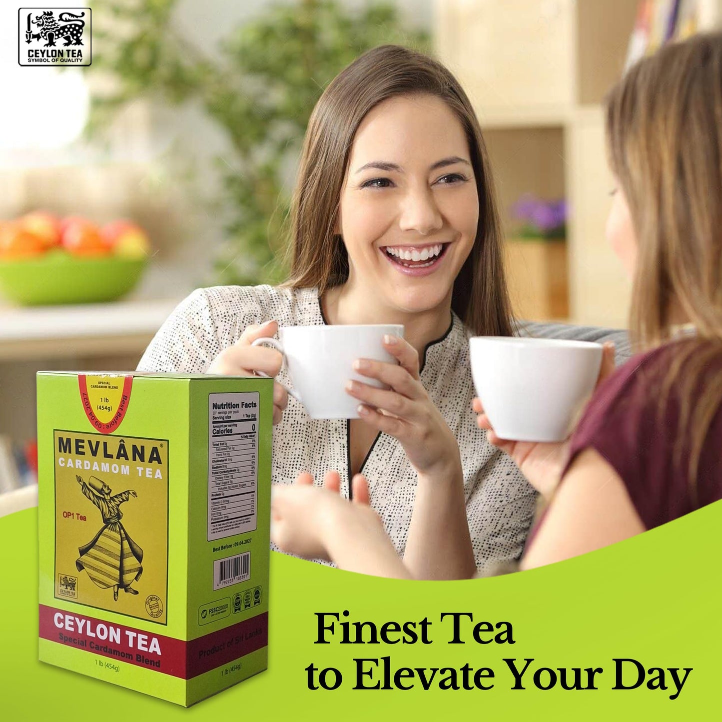 MEVLÂNA Pure Ceylon Tea - Premium Hand-Picked Black Tea with Rich Aroma, 16 Ounce Loose Leaf