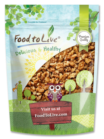 Food to Live California Walnut Pieces, 8 Ounces - Chopped Nuts, Shelled, Raw, Unsalted, Vegan, Bulk. Keto Snack. Good Source of