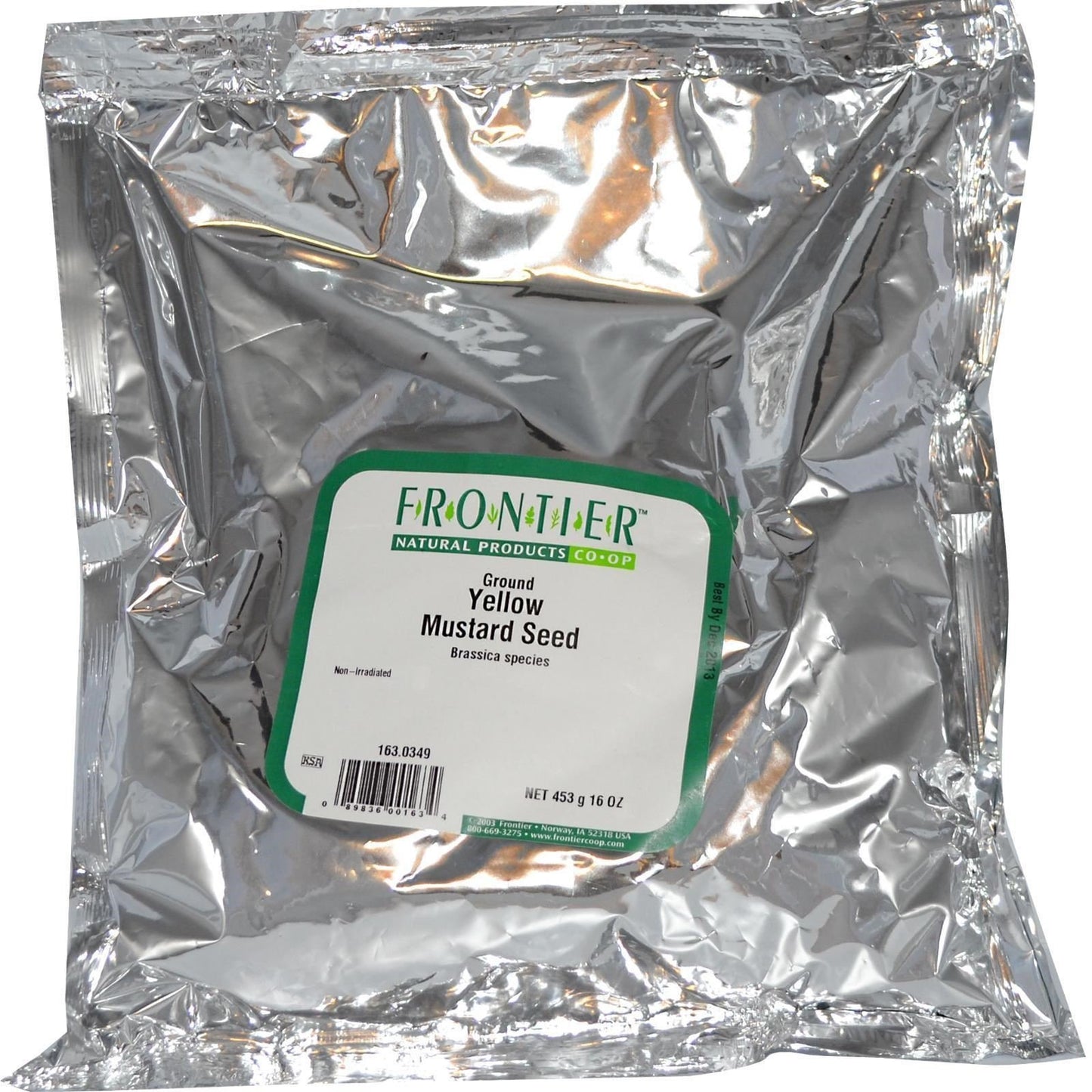 Frontier Co-op Yellow Mustard Seed Powder, 16 oz Bulk Bag, Kosher, Model 163