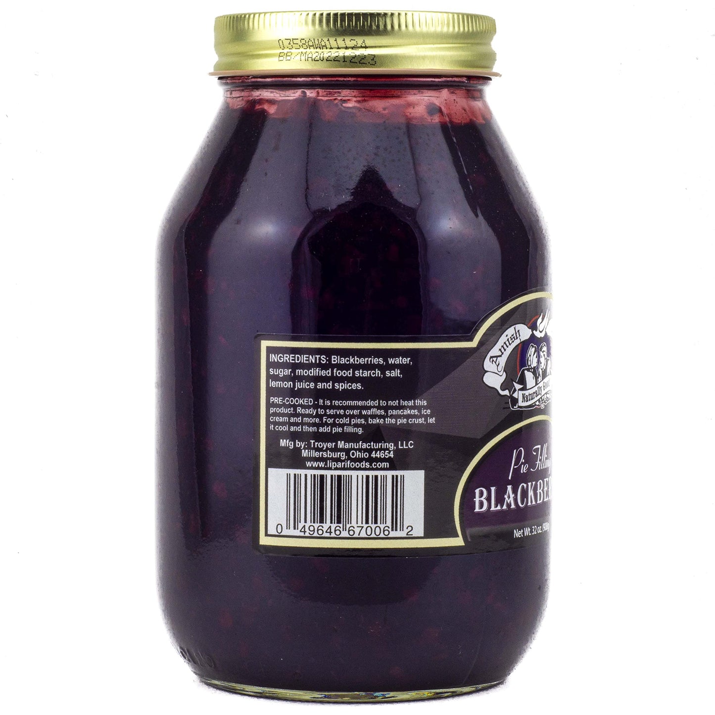 Amish Wedding Blackberry Pie Filling 32 Ounces (Pack Of 2)