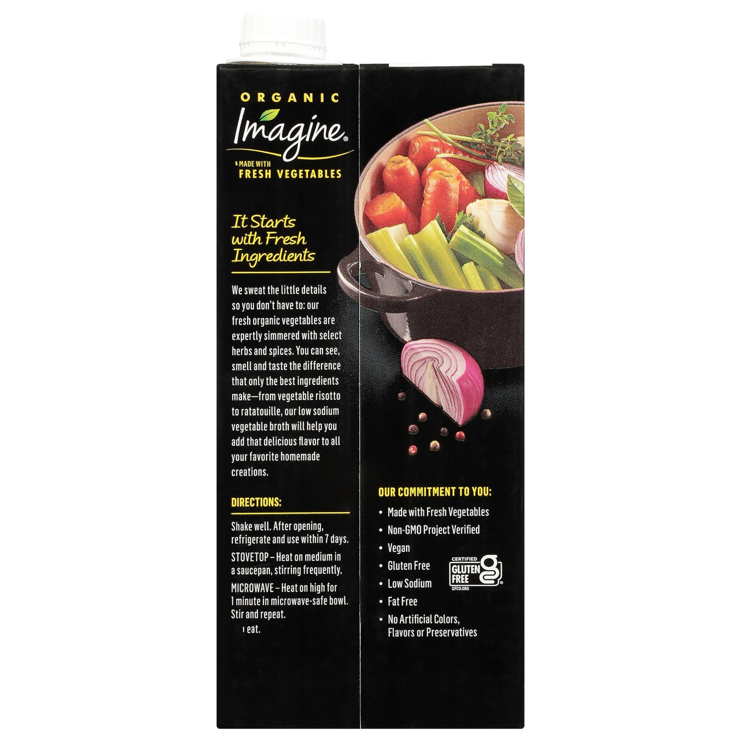 Imagine Organic Low Sodium Vegetable Broth, 32 fl oz (Pack of 6)