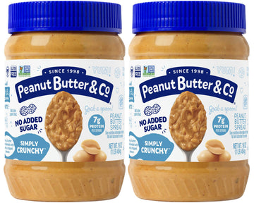 Peanut Butter & Co. Simply Crunchy No Sugar Added Peanut Butter, Non-Gmo Project Verified, Gluten Free, Vegan, 16 Oz (Pack Of 6)