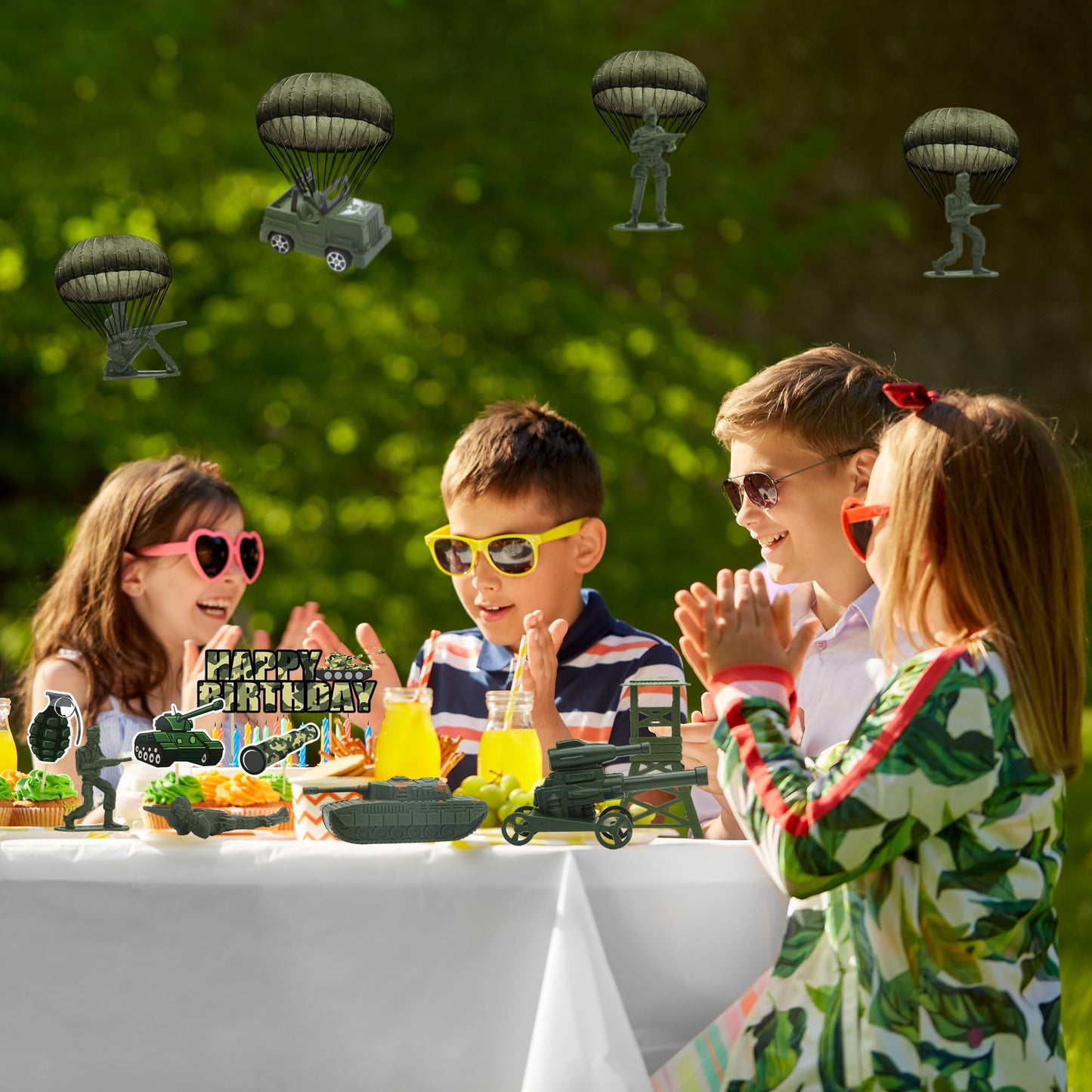 35Pcs Camo Cake Cupcake Toppers Camouflage Cake Decorations Army Military Party Supplies With Camo Happy Birthday Cake Topper Ar