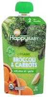 Happy Baby Organic Broccoli & Carrots With Olive Oil & Garlic Baby Food, 4 Oz