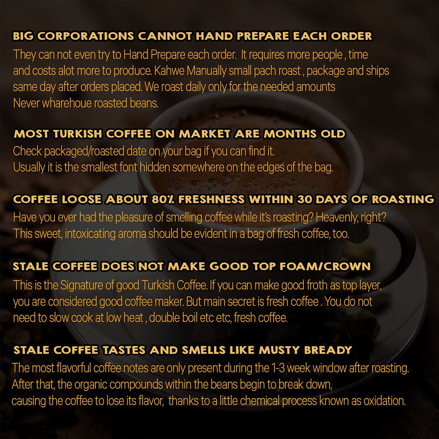 Kahwe - The Freshest Turkish Coffee Made In The Usa - Ground - Medium Roast Turkish Coffee - 8 Ounce (227G)