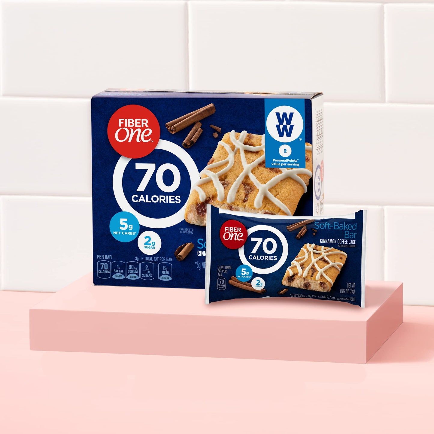 Fiber One 70 Calorie Soft-Baked Bars, Cinnamon Coffee Cake, Value Pack, 12 Bars, 10.6 Oz (Pack Of 4)