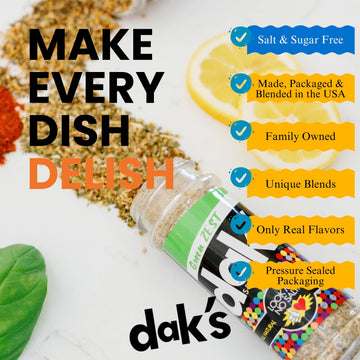 Dak'S Spices Green Zest Seasoning Blend | 100% Salt & Sugar Free | Premium & Healthy Seasoning | Msg Free, Preservative Free, Po