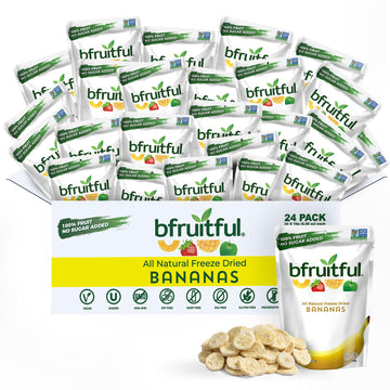 Bfruitful Freeze-Dried Banana, Freeze Dried Fresh Fruit Bites, Gluten Free, Vegan, Dairy Free, Kosher, No Sugar Added, Non Gmo,