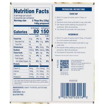 Honest Earth Creamy Mash Potatoes, 6.4 oz Pack of 8, Creamy White, Convenient Ready-to-Eat Side Dish