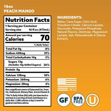 HOIST Premium Hydration Electrolyte Drink - Peach Mango, 16 Fl Oz (Pack of 12) - Orange, Model 859520002441