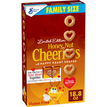 Cheerios Honey Nut, Breakfast Cereal With Oats, Gluten Free, 18.8 Oz (Pack Of 14)