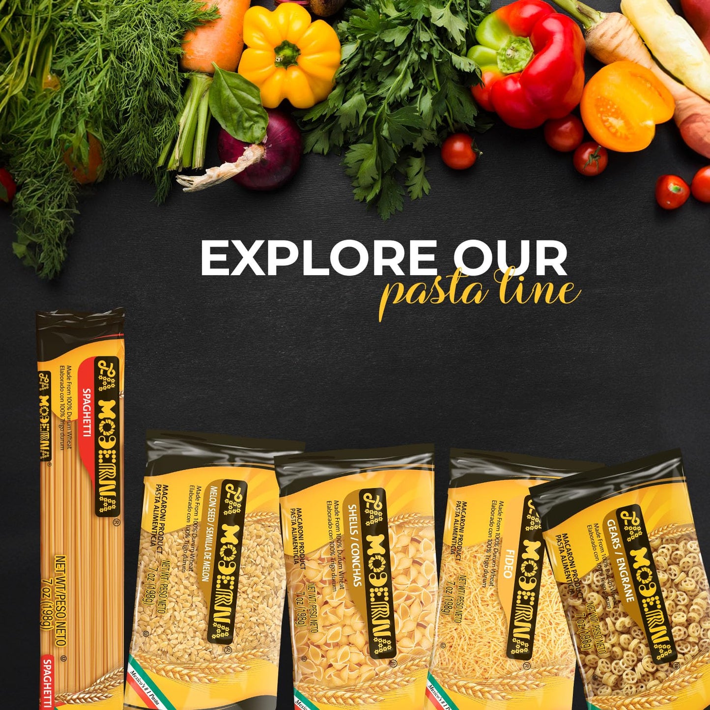 LA MODERNA, Spaghetti Pasta 16 oz (Pack of 1) | Made with Durum Wheat Semolina | Enriched with Iron & B Vitamins | Non-GMO | Kos
