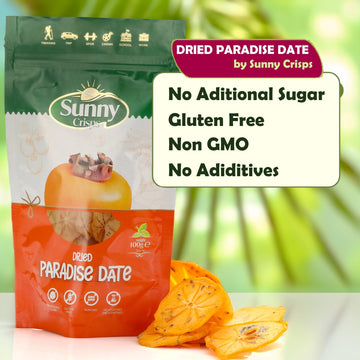 Sunny Crisps Dried Persimmons 3.52 Oz - Dehydrated, Gluten Free, Turkish Trabzon Persimmon - Chewy Persimmon Dried Fruit No Suga