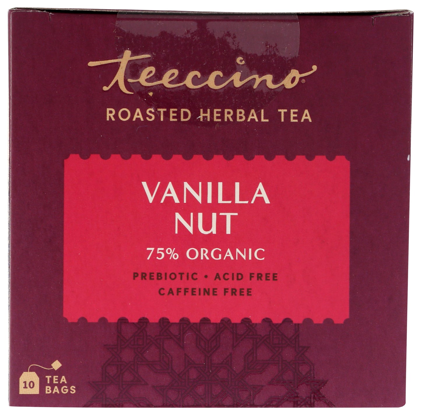 Teeccino Vanilla Nut Herbal Tea - Caffeine Free, Prebiotic, 10 Count, Model 48250TEEC-EA