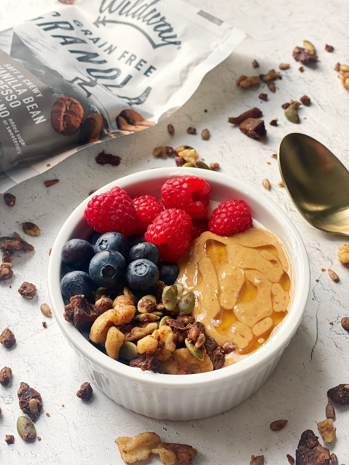 Wildway Keto Granola, Vanilla Bean Espresso, Grain-Free, Vegan, Low Carb, 8oz, Pack of 3