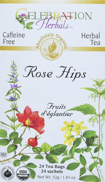 Celebration Herbals Rose Hips Tea Organic 24 Bag, 0.02 Pound