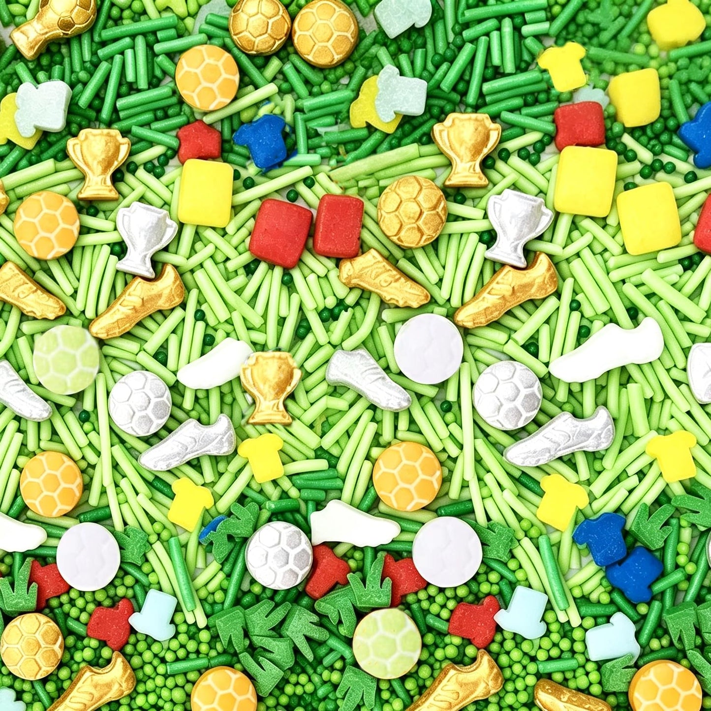 Soccer Sprinkles for Baking Edible, Sprinkles with Sugar Soccer, Trophy, Jersey, Grass, Perfect for Cake, Cupcake, Ice Cream, Co