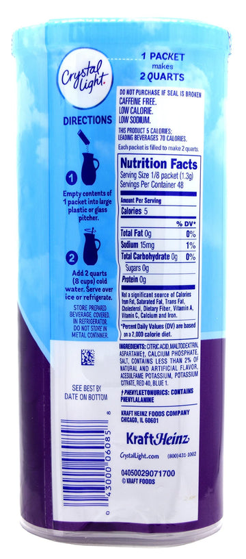 Crystal Light Concord Grape, 12-Quart 2.01-Ounce Canister (Pack Of 4)