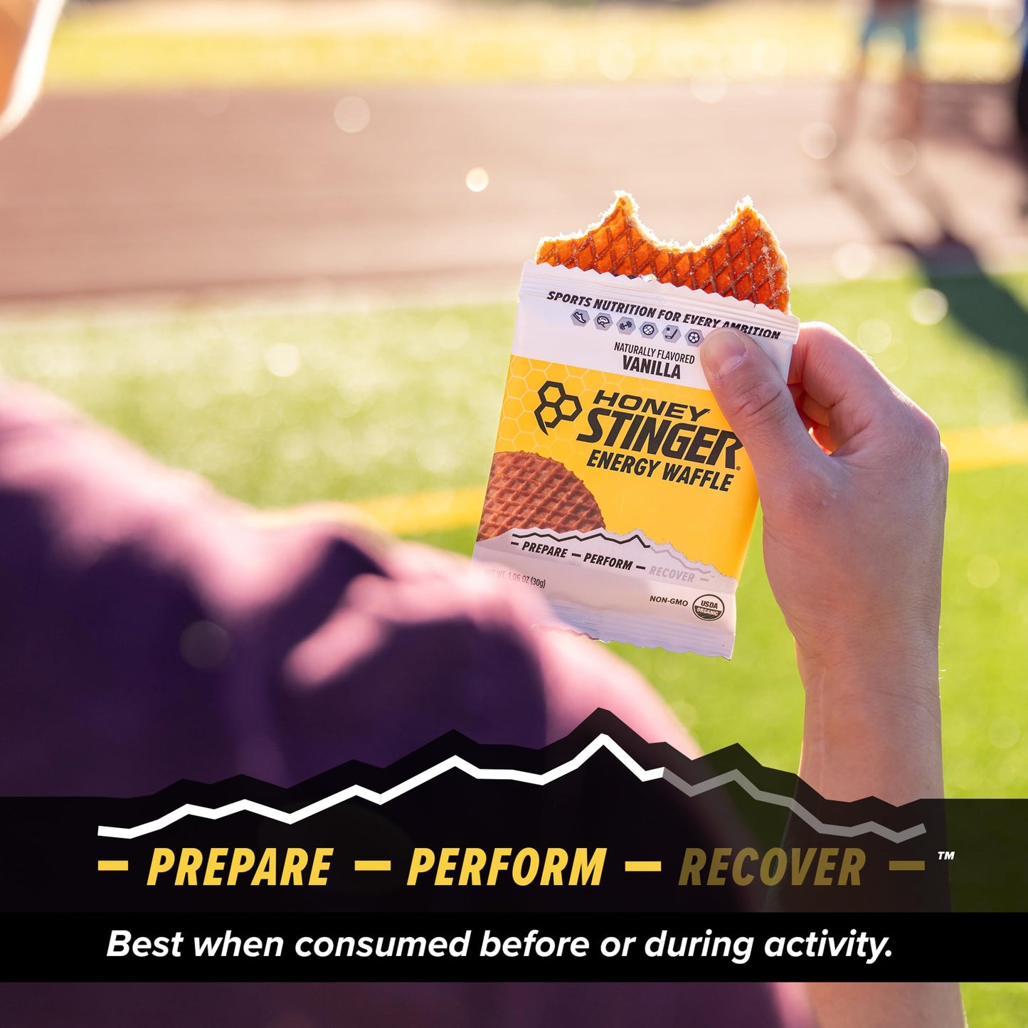 HONEY STINGER Organic Vanilla Waffles 12 Count, 1.06 OZ