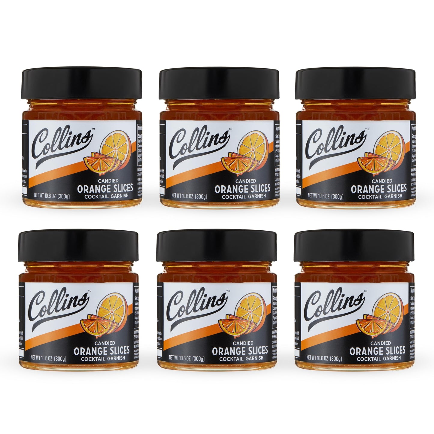 Collins Candied Orange Slices In Syrup Gluten Free Mixed Flavor Garnishes For Margarita Flavor Blend Sour Fruit Punch Pies Ideal For Bars Restaurants Hotels Desserts Baking Supplies 10.6 Oz Set Of 6