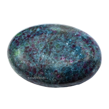 Ruby In Kyanite Palm Stone - Massage Worry Stone For Natural Body Chakra Balancing, Reiki Healing And Crystal Grid