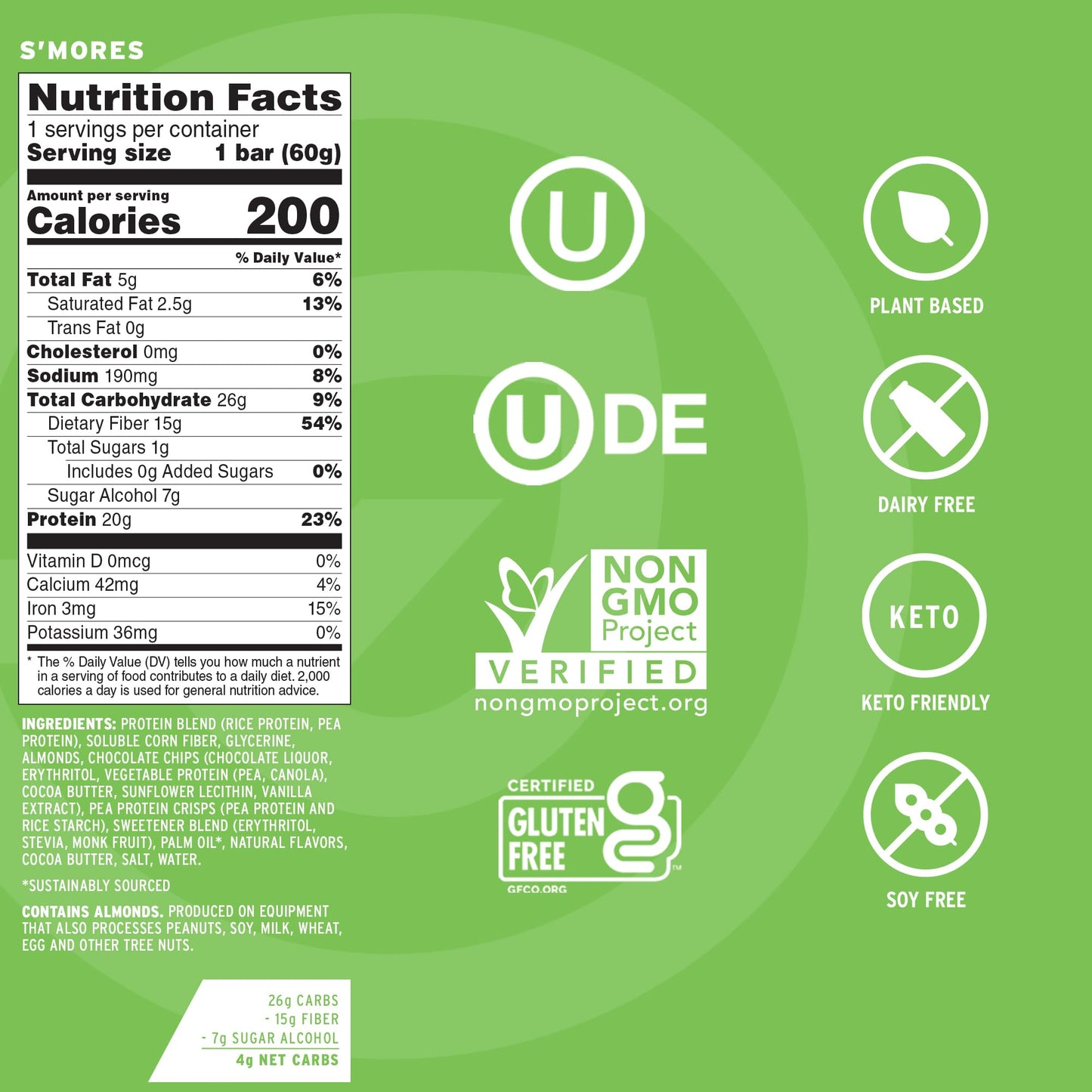 No Cow High Protein Bars, Original Variety Pack - Healthy Snacks, 20g Vegan Protein, High Fiber, Low Sugar, Keto Friendly, Dairy