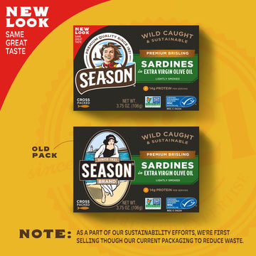 Season Brisling Sardines In Extra Virgin Olive Oil - Wild Caught, 13G Of Protein, Keto Snacks, More Omega 3'S Than Tuna, High In