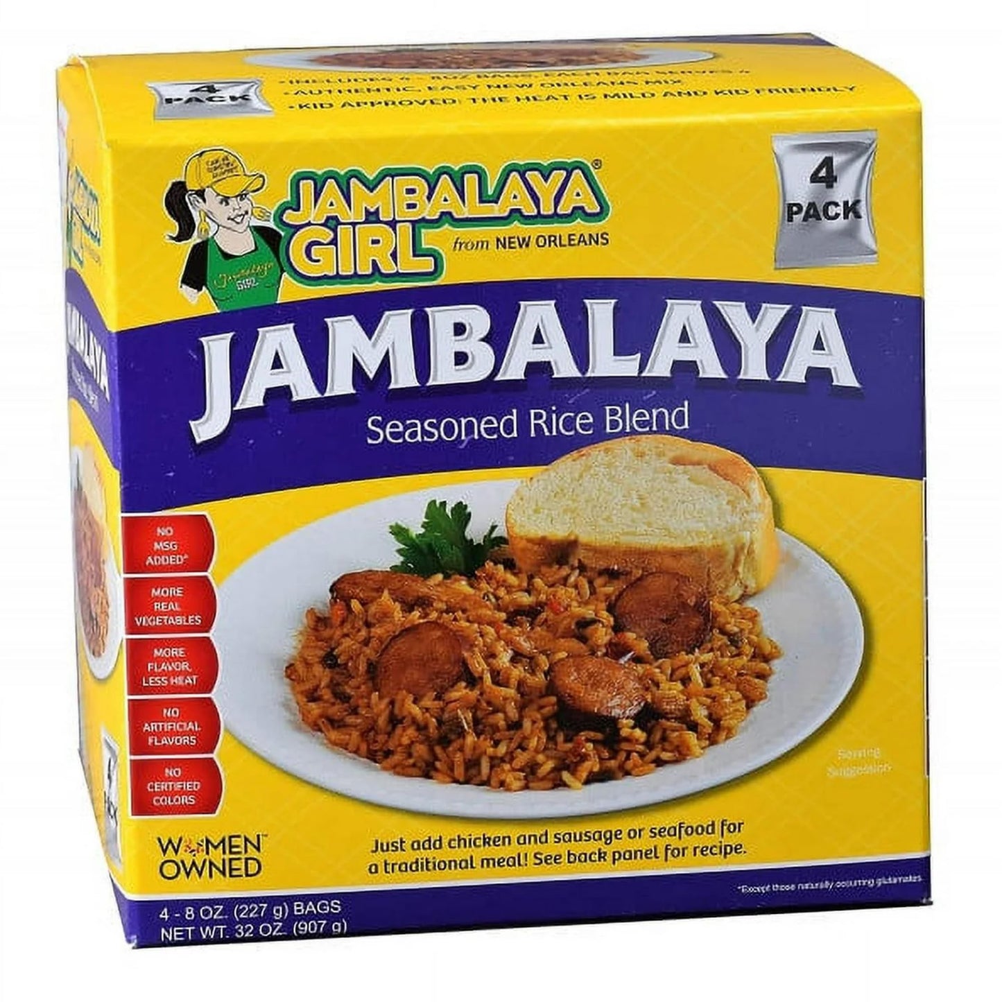 Jambalaya Girl Jambalaya Seasoned Rice Blend, 8 oz (4 pack)