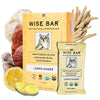 Wise Bar Adaptogen Mushroom Nutrition Bars With Reishi, Lions Mane & Ashwagandha, Organic Vegan & Gluten Free Snacks For Natural Focus, Energy & Immunity Support, Lemon Ginger Flavor, 12 Count