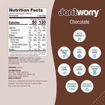 Don'T Worry Chocolate Quinoa Bites - Low Calorie Snacks, Only 4 Calories Per Piece!, Healthy Chocolate Granola Bars, Low Carb Qu