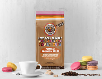 Crazy Cups Flavored Ground Coffee, Pumpkin Caramel Spice Coffee, In 10 Oz Bags, For Brewing Flavored Hot Or Iced Pumpkin Spice Coffee, 3 Pack