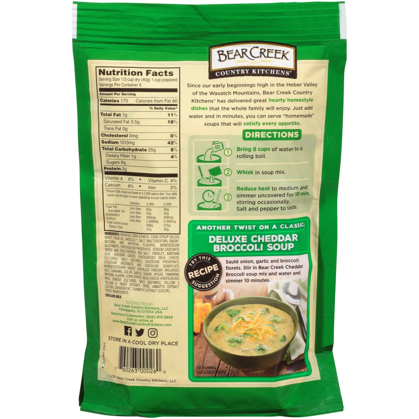 Bear Creek Soup Mix, Cheddar Broccoli, 11.2 Ounce (Pack of 6)