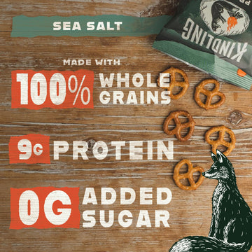 Kindling Protein Pretzels - Sea Salt | Protein-Packed Snack | Kosher | 8 - 9G Protein Per Serving | Only 1-2G Of Total Sugar | N