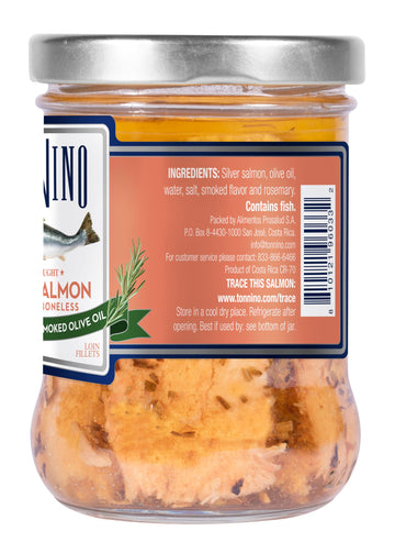 Tonnino Salmon Silver Fish in Smoked Olive Oil – Pack of 6 – 6.3 Ounces – Protein Snacks – Ready to Eat Meals